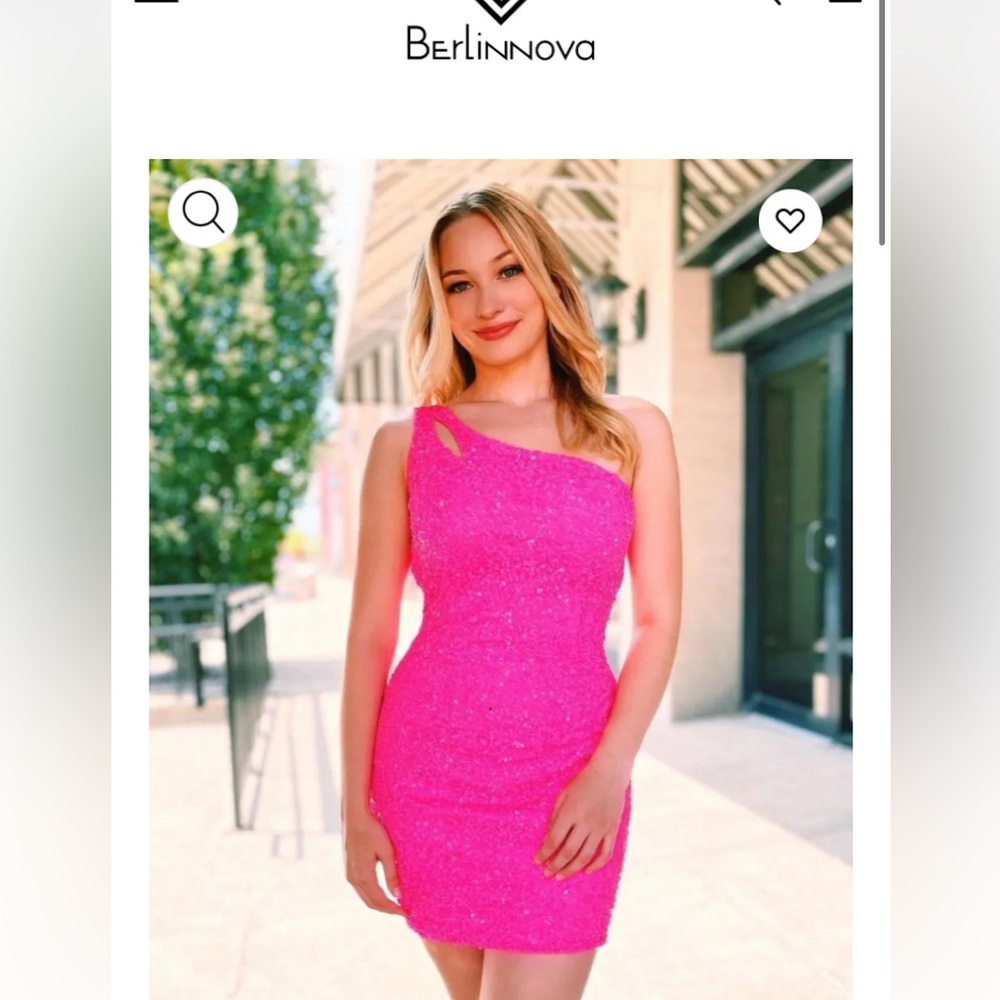 Berlin Nova Pink Sequins Cross Strap Dress size 4